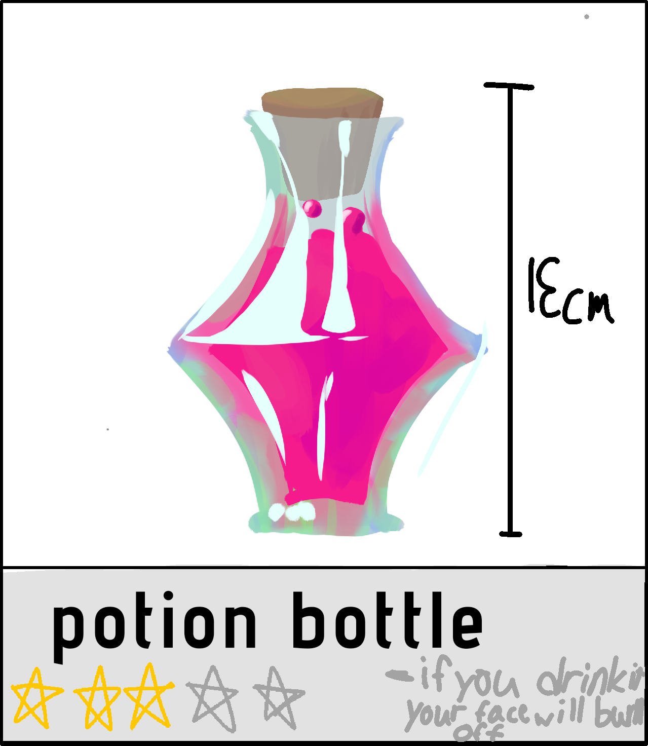 bright pink poition bottle